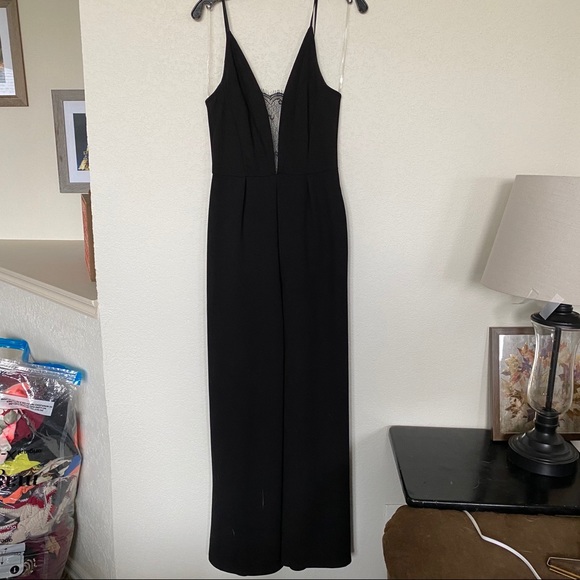 Black open back jumpsuit - Picture 2 of 5